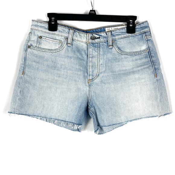 Rag & Bone Dre Short Cut Off Button Fly Jade Blue Denim Sz‎ 28 Women's - Picture 5 of 11